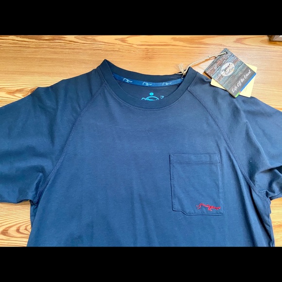 NWT TrueFlies Men’s Blue US Flag T-Shirt w/ Pocket - Picture 2 of 6
